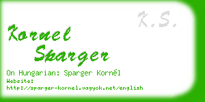 kornel sparger business card